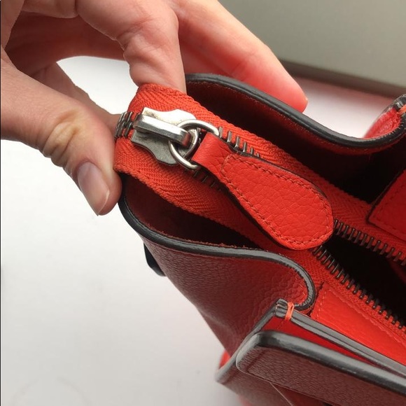 Celine Micro Red Luggage Tote - Picture 10 of 16